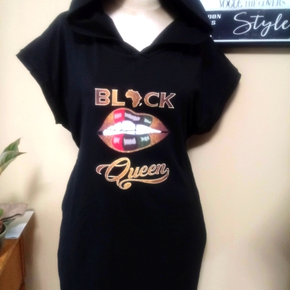 💥 CLOSET CLOSING SALE 💥 Ladies Black Hoodie Dress - Picture 1 of 2